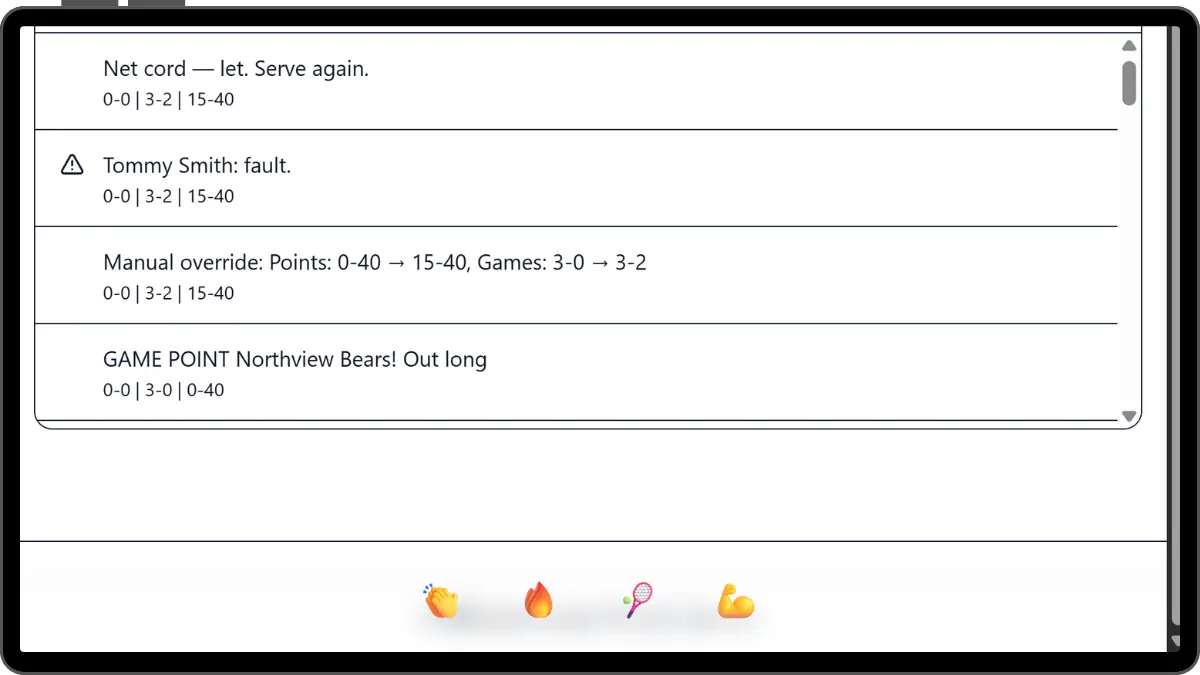 Live match scoreboard on phone
